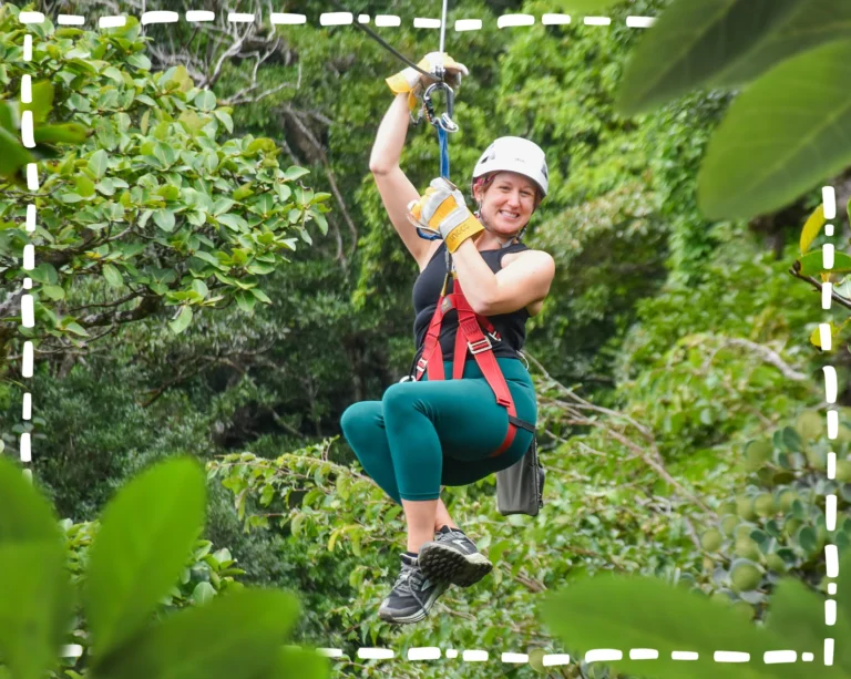 A family on The Original Canopy Tour in Monteverde, experiencing the thrill of ziplining.