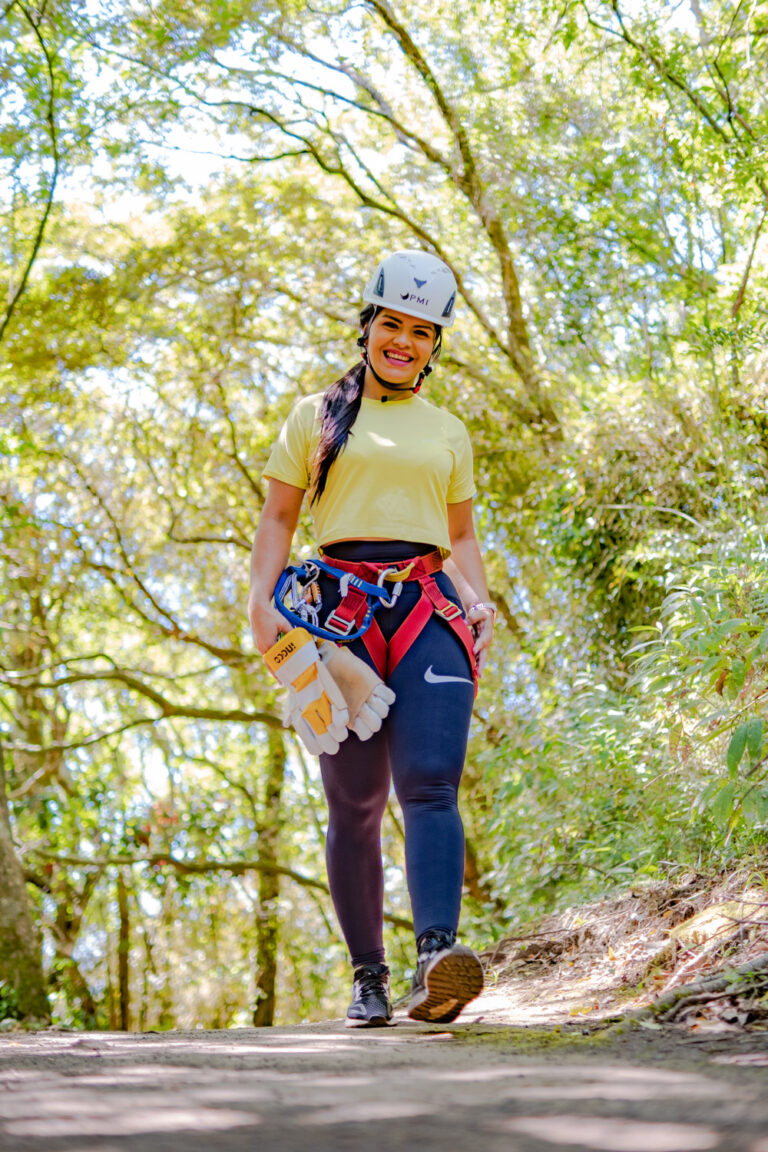 Adventurer enjoying a thrilling zipline ride in Monteverde during The Original Canopy Tour.